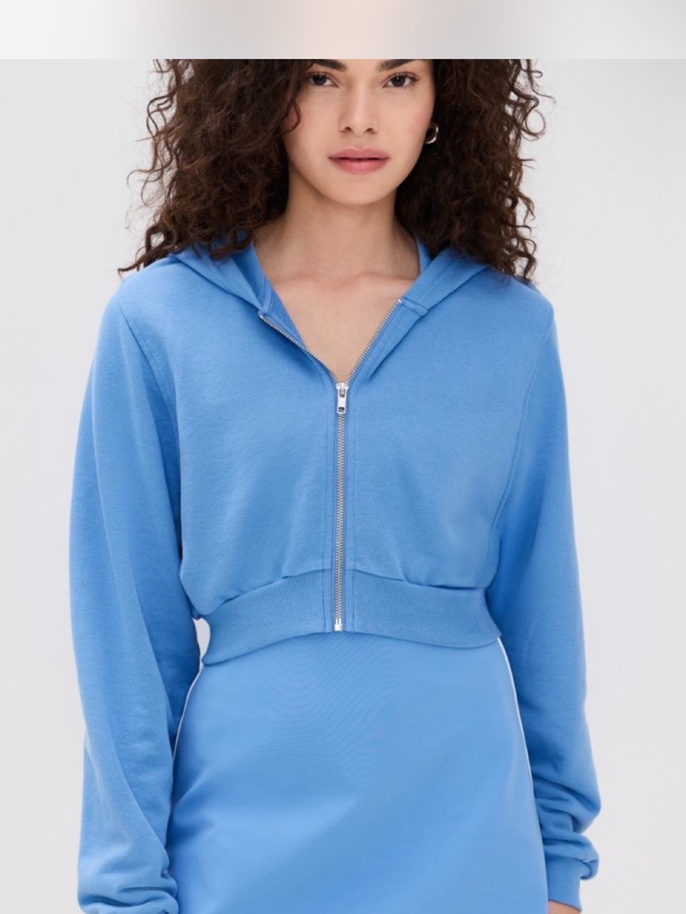 Alo Yoga Cropped Zip-Front Hoodie